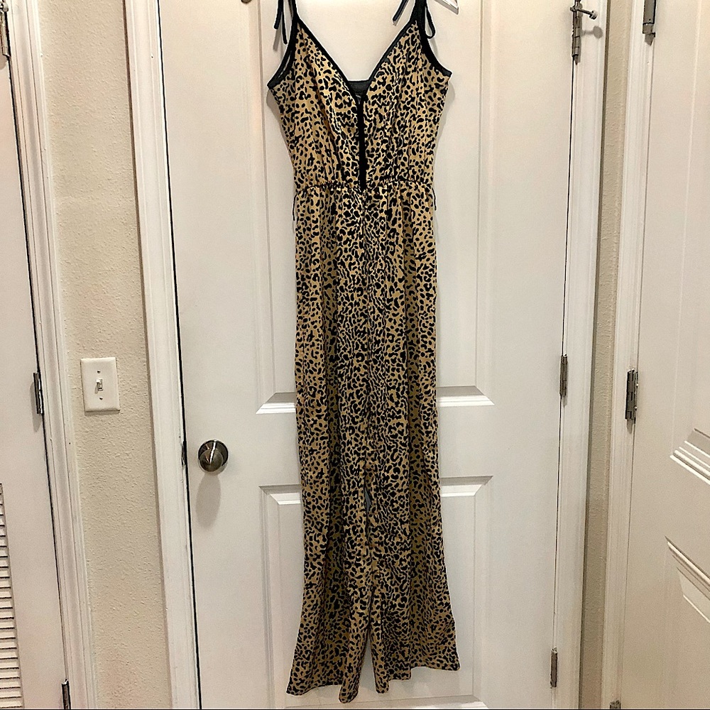 Kardashians Kollection Cheetah Wide leg Jumpsuit